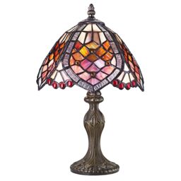 Handmade Red Beaded Stained Glass Tiffany Table Lamp Red Red 1