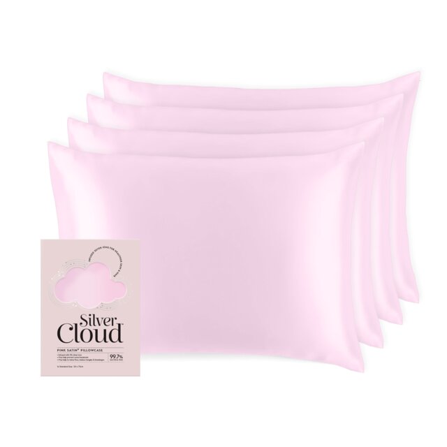 Silver Cloud Silver Ion Infused Satin Pillowcase Pink - 4 Pack