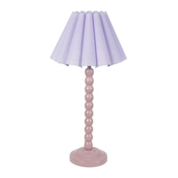 ValueLights Bobbins Rose Table Lamp Lilac Scallop Taper Shade