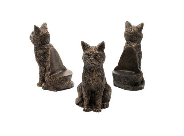 Sitting Cat Plant Pot Feet - Set of 3 - L7.5 x W5.5 x H11.5 cm Brown