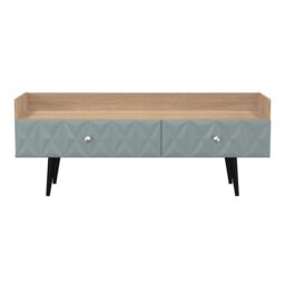 Toledo 2 Drawer TV Console Unit in Duck & Bardolino Oak (Ready Assembled) Blue Duck & Bardolino Oak
