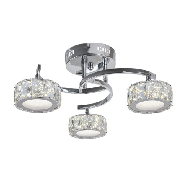 Dilan Integrated LED Cool White Semi-Flush Silver Ceiling Light