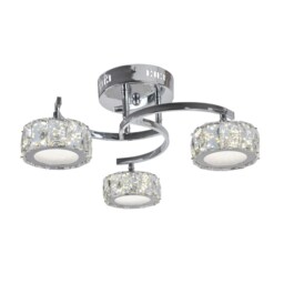 Dilan Integrated LED Cool White Semi-Flush Silver Ceiling Light