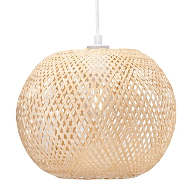 Modern Spherical Cage Design Bamboo Strapping Pendant Lamp Shade Brown Brown 1