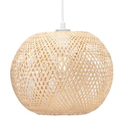 Modern Spherical Cage Design Bamboo Strapping Pendant Lamp Shade Brown Brown 1