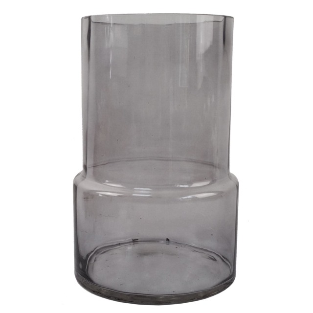 26cm Grey Smoke Glass Vase Grey 26
