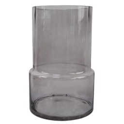 26cm Grey Smoke Glass Vase Grey 26