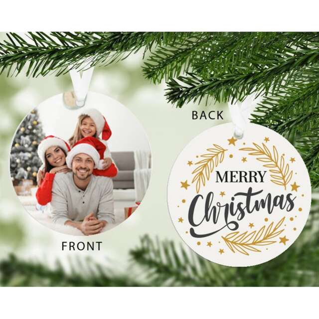 Personalised Merry Christmas Photo Upload Decoration for Family Christmas