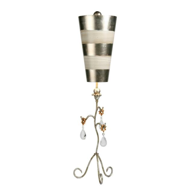 Tivoli 1 Light Table Lamp Silver, Cream, E27