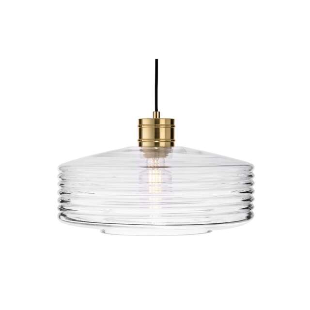 Porto Dome Pendant Brushed Brass with Clear Decorative Glass 1xE27