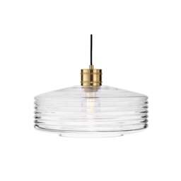 Porto Dome Pendant Brushed Brass with Clear Decorative Glass 1xE27