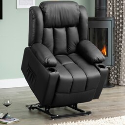 Sheridan Dual Motor Electric Riser Recliner with Massage and Heat - Black