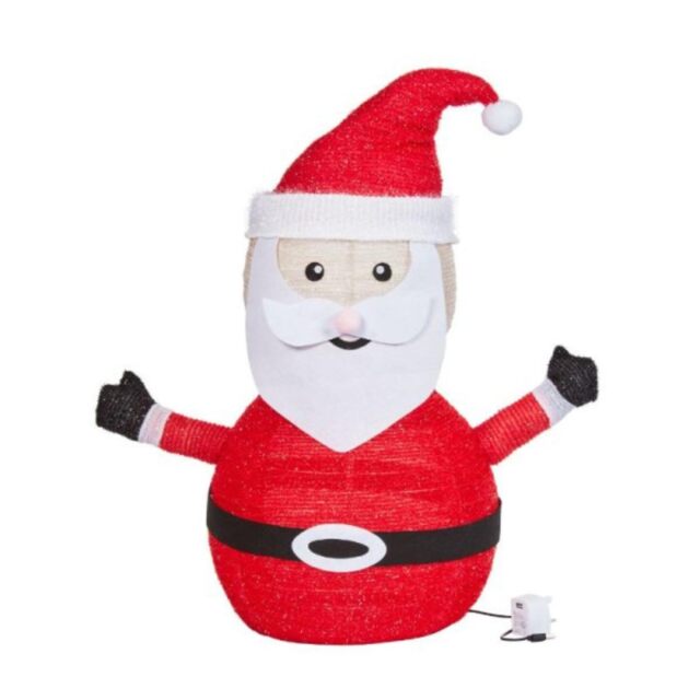 72cm Battery Operated Light up Pop up Christmas Santa with Warm White LEDs