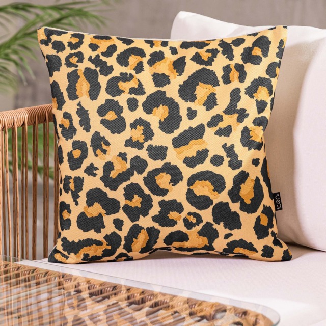 Cushion 43x43 Kyoto Fabric, New Leopard Print