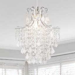 COSYLYTE Jasmine Easyfit Classic Beaded Lamp Shade - Clear Silver 1