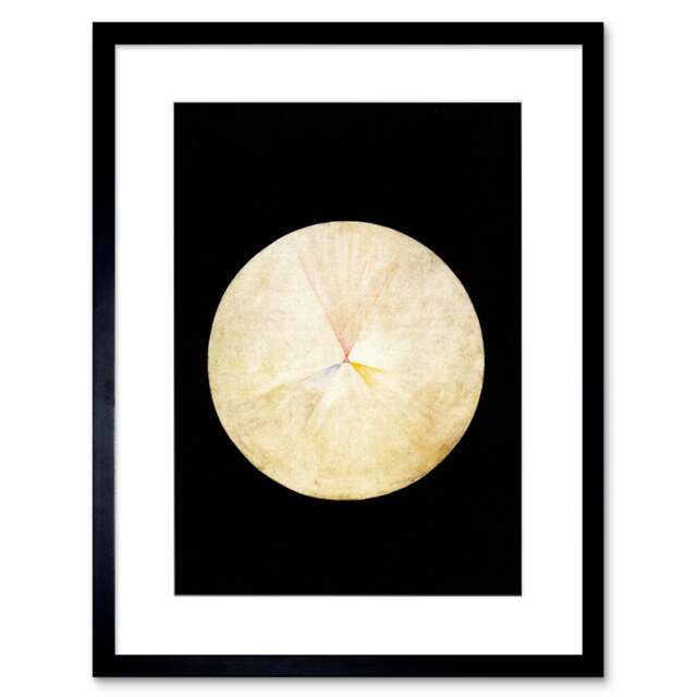 "Abstract Circle Hilma Af Klint No 14 Swan 9x7"" Black Framed Wall Art Print"
