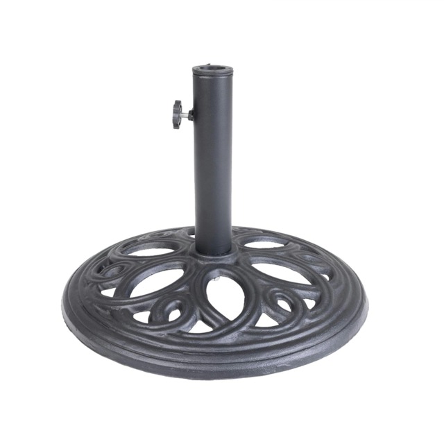 Charles Bentley 12kg Cast Iron Round Patio Umbrella Parasol Base Stand - Black