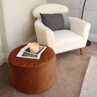 rucomfy Velvet Pouffe - Indoor Bean Bag Footstool