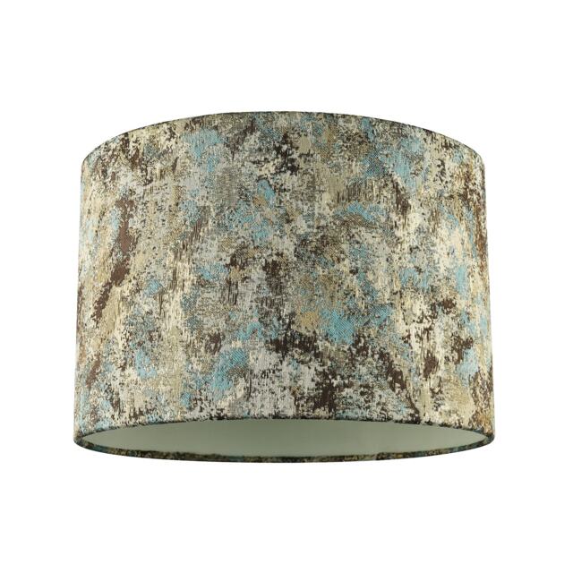 Graphic Designer Round Drum Lamp Shade in Teal Cream and Taupe Colours