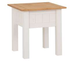 Panama Lamp Table - L50.5 x W50.5 x H52.5 cm - White - Natural Wax White