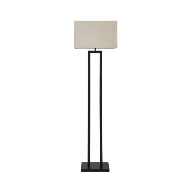 ValueLights Gloria Black Double Metal Floor Shade and Bulb