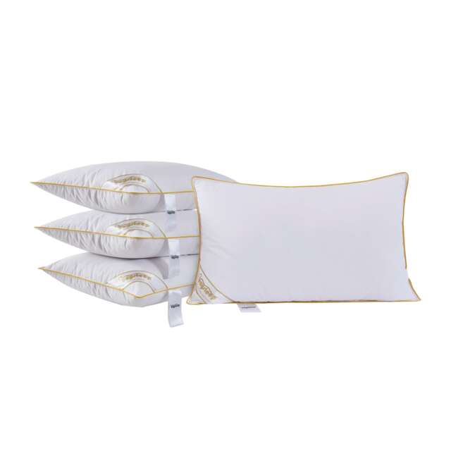 Ezysleep Luxury Goose Feather and Down Pillow Medium Plump Soft Comfort White
