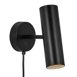 Nordlux Mib Indoor Wall Light Black Metal Sensor GU10 Adjustable Head - Plug In or Mains Powered , IP20