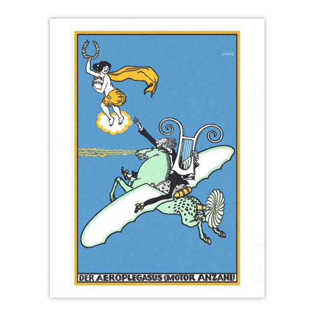 "The Aeroplegasus Motor Anzani Advert Jung Wall Art Poster Print 12X16"""