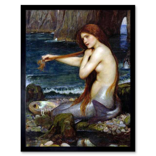 John William Waterhouse Mermaid Old Master Painting Framed Wall Art Print