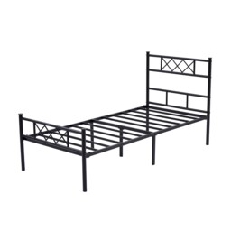 MCC Direct Single 3FT Black Metal Bed Frame with Headboard & Footboard Felix