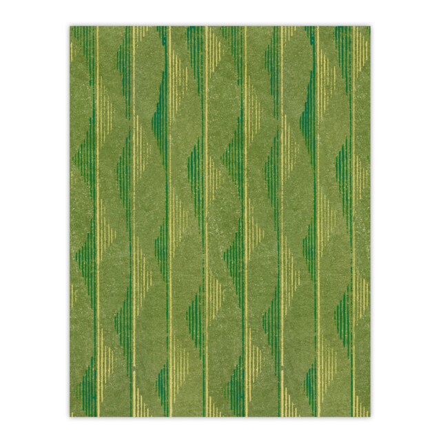 "Green Lines Vintage Pattern Vintage Japan Wall Art Print Korin 12x16"""