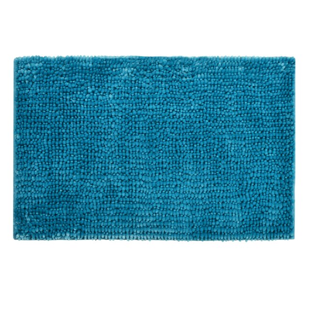 Velvet Chenille Bobble Bath Mat - Turquoise