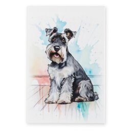 Arora Ceramic Schnauzer Wall Watercolour Tile Plaque 30 x 20 cm
