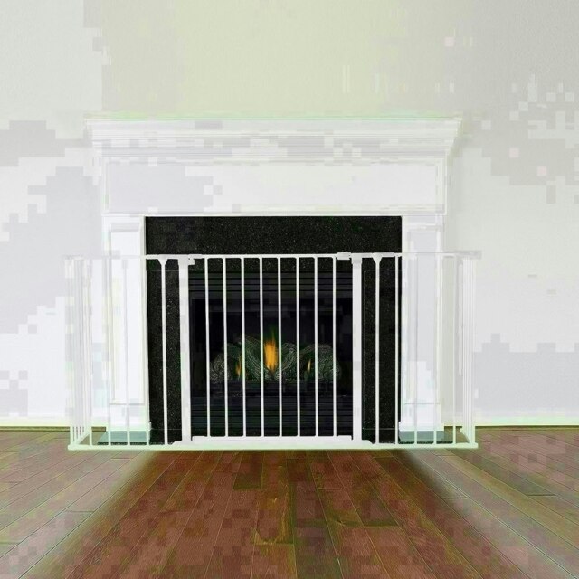 Safetots Multi Panel Fire Surround, 51cm Deep x 164cm Wide, White, 70cm Tall, Child and Pet Safety, Baby and Toddler Fire Guard