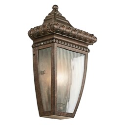 Venetian Rain 1 Light Outdoor Wall Half Lantern Light Brushed Bronze IP44, E14
