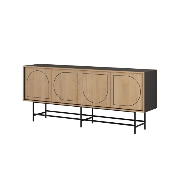 Decortie Joji Large Sideboard 187cm Silky Grey Black