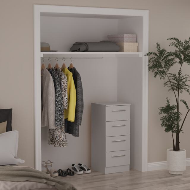 Trent 4 Drawer Bedside Cabinet in Grey Matt (Ready Assembled) Grey Grey Matt