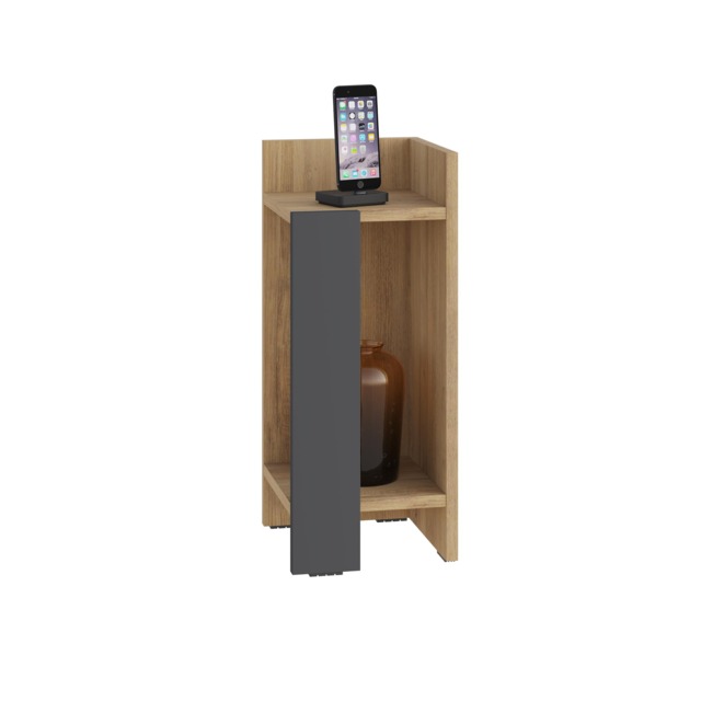 Decortie Elos Bedside Table 25x27x60cm Oak Anthracite Grey