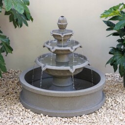 Holms 4 Tier Circular Water Fountain in Grey