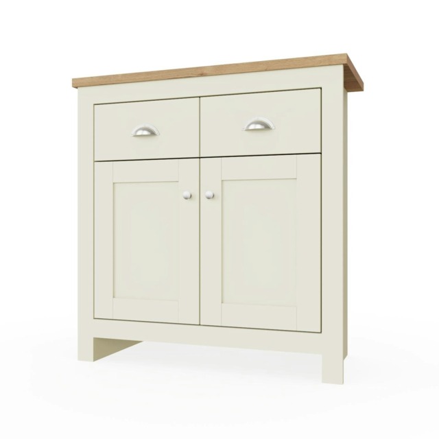 Lisbon Sideboard with 2 Doors & 2 Drawers Cream & Oak
