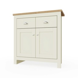 Lisbon Sideboard with 2 Doors & 2 Drawers Cream & Oak