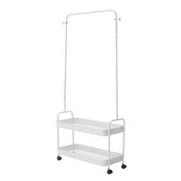 Living and Home Metal Rolling Clothes Rack - White