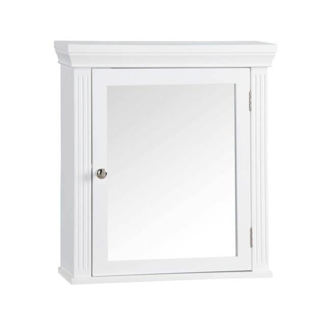 Teamson Home Wooden Bathroom Medicine Cabinet Mirror White