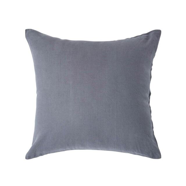 Homescapes Dark Grey European Size Linen Pillowcase - 40 x 40 cm Grey