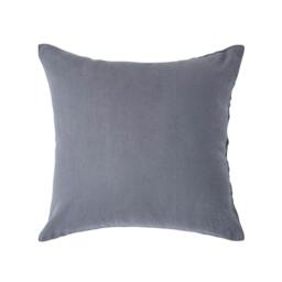 Homescapes Dark Grey European Size Linen Pillowcase - 40 x 40 cm Grey