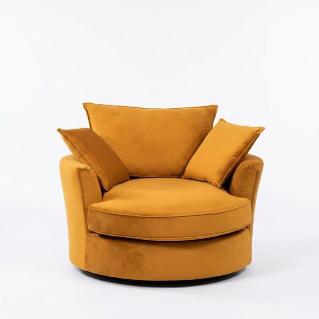 Havana Velvet Swivel Base Cuddle Chair