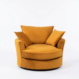 Havana Velvet Swivel Base Cuddle Chair