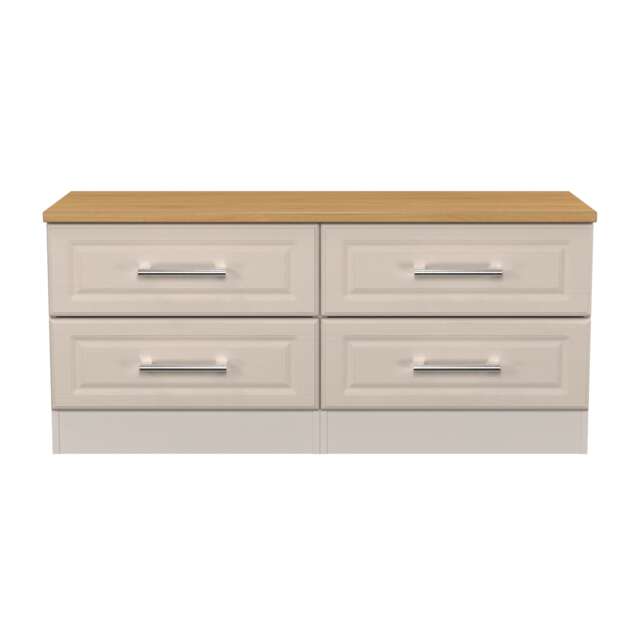 Norfolk 4 Drawer Bed Box in Kashmir Ash & Modern Oak (Ready Assembled) Cream Kashmir Ash & Modern Oak