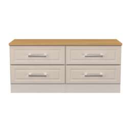 Norfolk 4 Drawer Bed Box in Kashmir Ash & Modern Oak (Ready Assembled) Cream Kashmir Ash & Modern Oak