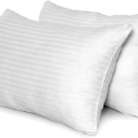 Ultra Bounce Pillow, Hollowfibre Filling, Satin Stripe Case, Standard -Pack of 2